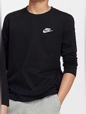 Nike Futura Black Long Sleeve Tshirt Sz L- Like New